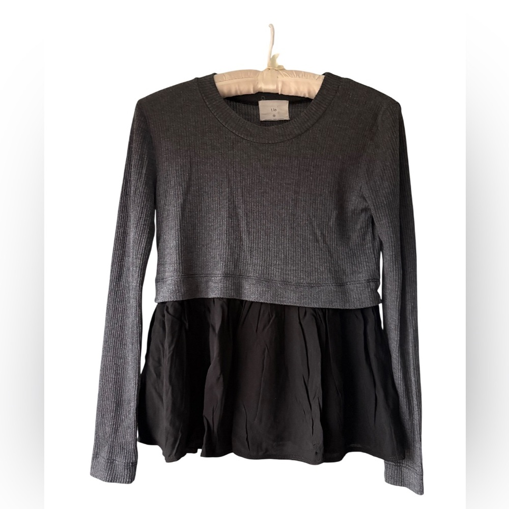 Anthropologie T.La Ribbed Long Sleeve Top Size XS